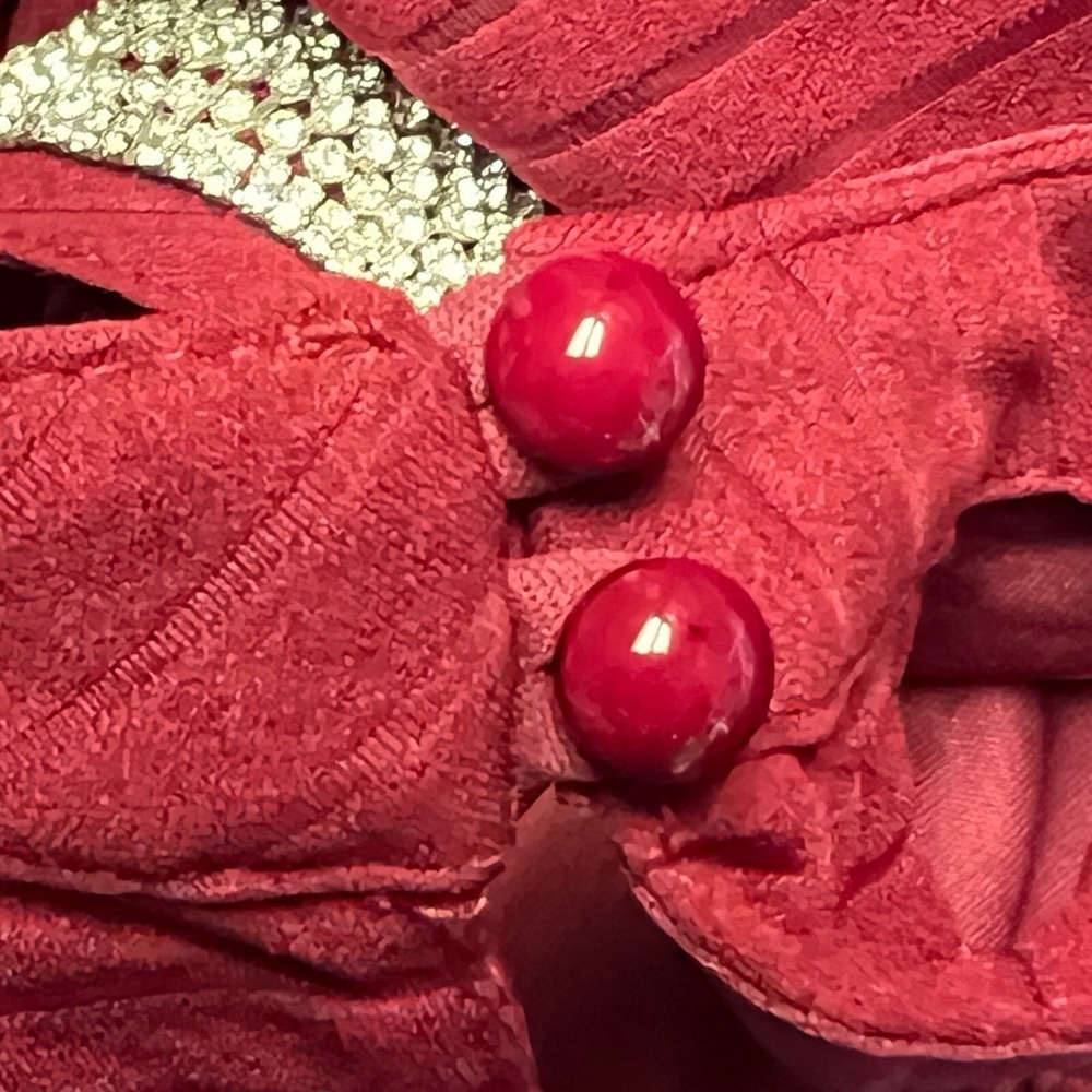 Altar'd State Red Mini‎ Dress Size Small Rhinestone Sleeveless Textured Party - Picture 8 of 12
